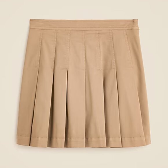 J. CREW Pleated mini skirt chino Camel $168 NWT Sz 2 - Picture 3 of 3